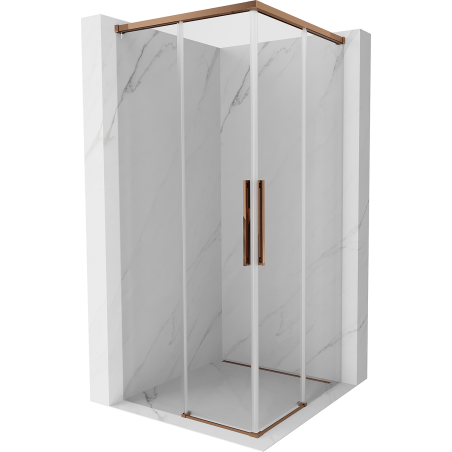 Mexen Rox Duo cabine de douche coulissante 120 x 120 cm, transparent, or rose - 8C2D-120-120-60-00