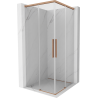 Mexen Rox Duo cabine de douche coulissante 75 x 75 cm, transparent, cuivre brossé - 8C2D-075-075-65-00