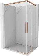 Mexen Rox Duo cabine de douche coulissante 80 x 75 cm, transparent, cuivre brossé - 8C2D-080-075-65-00