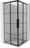 Mexen Rox Duo cabine de douche coulissante 80 x 80 cm, grille noire, noir - 8C2D-080-080-70-77