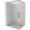 Mexen Rox Duo cabine de douche coulissante 95 x 75 cm, transparent, cuivre brossé - 8C2D-095-075-65-00