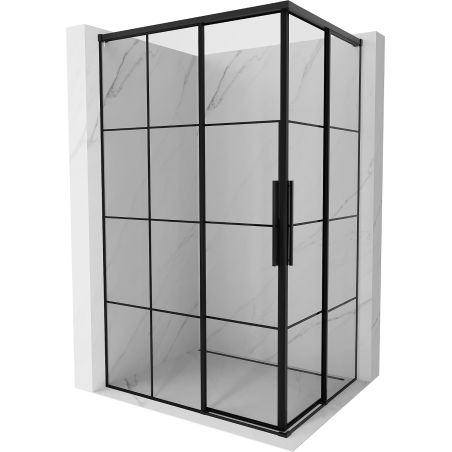 Mexen Rox Duo cabine de douche coulissante 95 x 80 cm, grille noire, noire - 8C2D-095-080-70-77