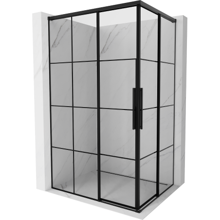 Mexen Rox Duo cabine de douche coulissante 100 x 80 cm, grille noire, noir - 8C2D-100-080-70-77