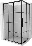 Mexen Rox Duo cabine de douche coulissante 110 x 80 cm, grille noire, noir - 8C2D-110-080-70-77