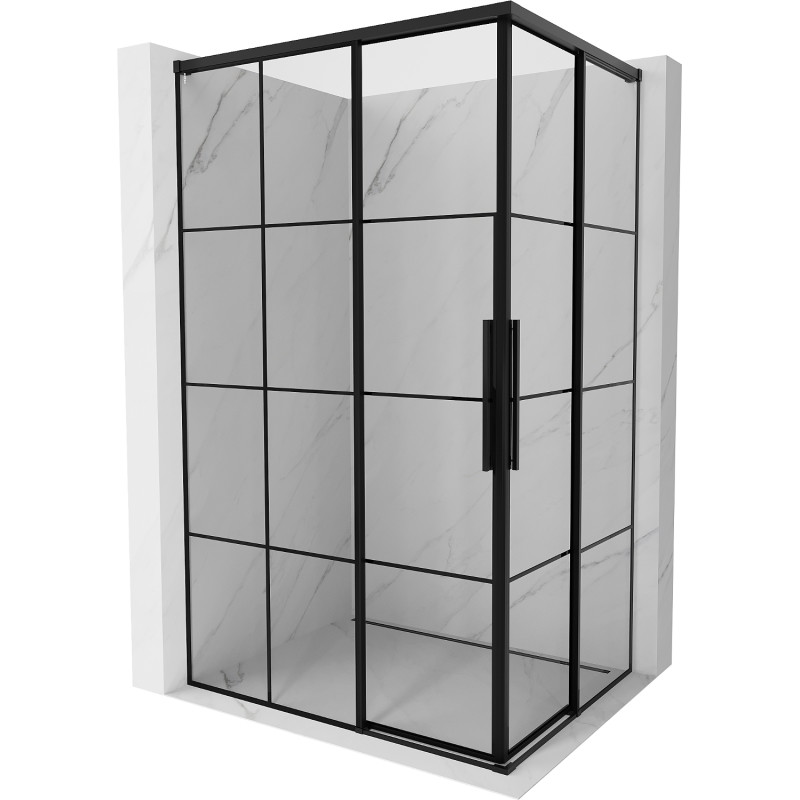 Mexen Rox Duo cabine de douche coulissante 100 x 85 cm, grille noire, noire - 8C2D-100-085-70-77