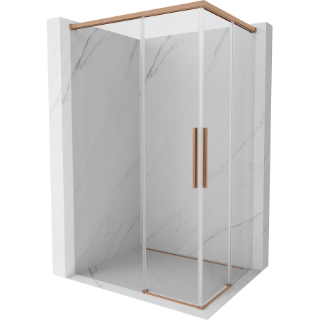 Mexen Rox Duo cabine de douche coulissante 95 x 90 cm, transparente, cuivre brossé - 8C2D-095-090-65-00