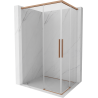 Mexen Rox Duo cabine de douche coulissante 95 x 90 cm, transparente, cuivre brossé - 8C2D-095-090-65-00