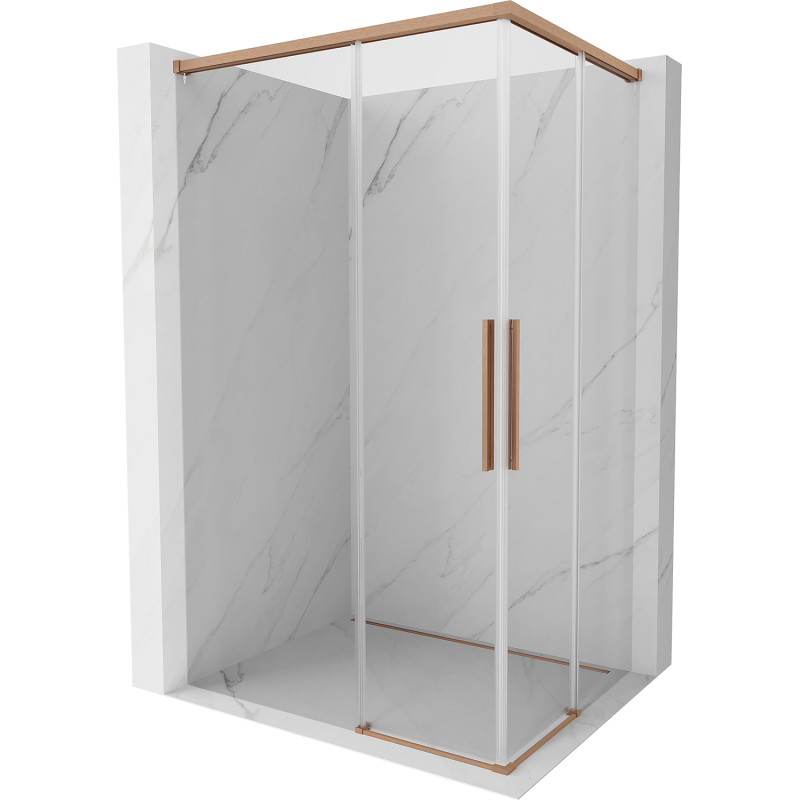 Mexen Rox Cabine de douche coulissante Duo 110 x 90 cm, transparent, cuivre brossé - 8C2D-110-090-65-00