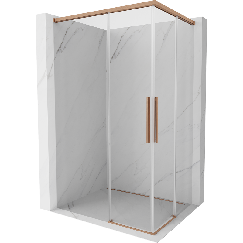Mexen Rox Duo cabine de douche coulissante 100 x 95 cm, transparent, cuivre brossé - 8C2D-100-095-65-00
