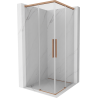 Mexen Rox Duo cabine de douche coulissante 100 x 100 cm, transparent, cuivre brossé - 8C2D-100-100-65-00