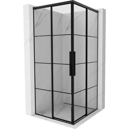Mexen Rox Duo cabine de douche coulissante 90 x 90 cm, grille noire, noire - 8C2D-090-090-70-77