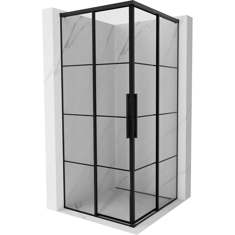 Mexen Rox Duo cabine de douche coulissante 120 x 120 cm, grille noire, noire - 8C2D-120-120-70-77