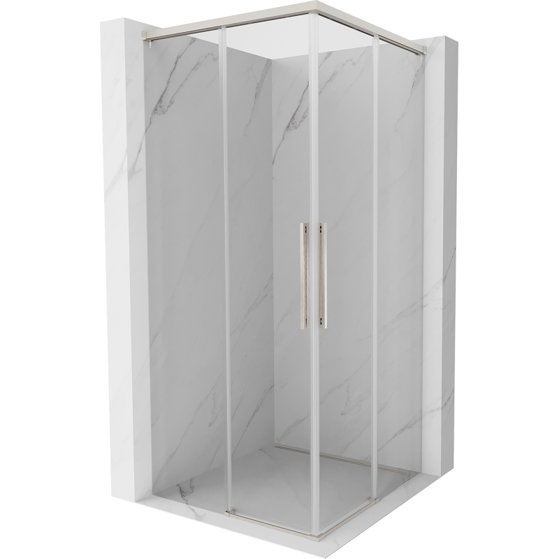 Mexen Rox Duo cabine de douche coulissante 75 x 75 cm, transparent, nickel brossé - 8C2D-075-075-97-00
