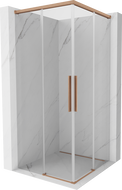 Mexen Rox Duo cabine de douche coulissante 110 x 110 cm, transparent, cuivre brossé - 8C2D-110-110-65-00