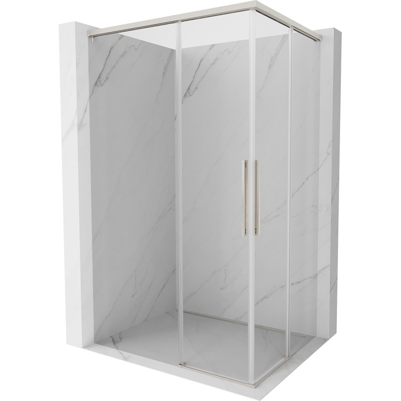Mexen Rox Cabine de douche coulissante Duo 95 x 75 cm, transparent, nickel brossé - 8C2D-095-075-97-00