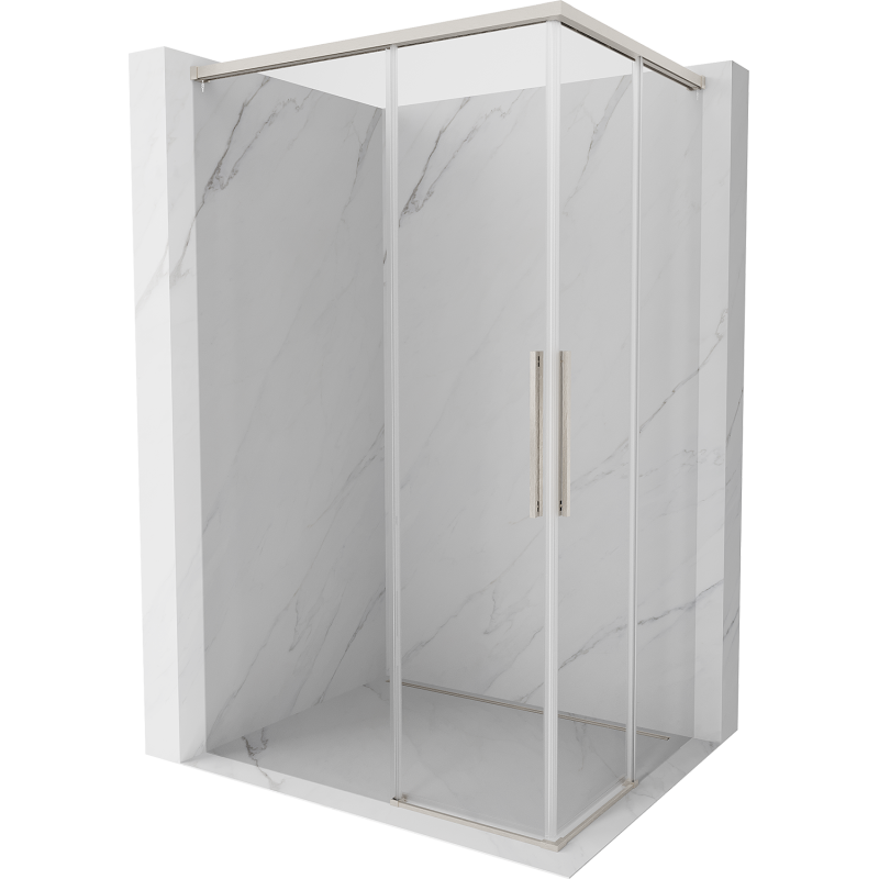 Mexen Rox Duo cabine de douche coulissante 100 x 75 cm, transparent, nickel brossé - 8C2D-100-075-97-00