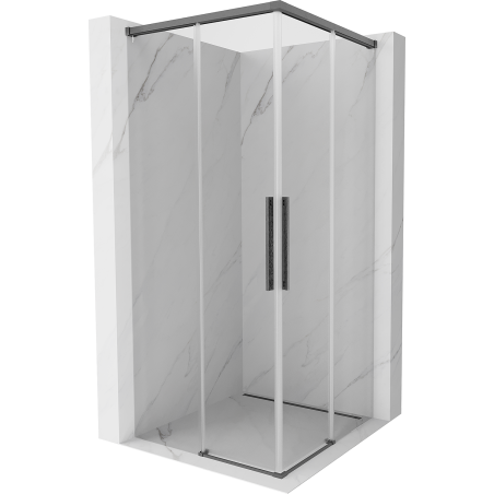 Mexen Rox Duo cabine de douche coulissante 75 x 75 cm, transparent, gris canon brossé - 8C2D-075-075-66-00