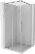 Mexen Rox Duo cabine de douche coulissante 80 x 80 cm, transparent, nickel brossé - 8C2D-080-080-97-00