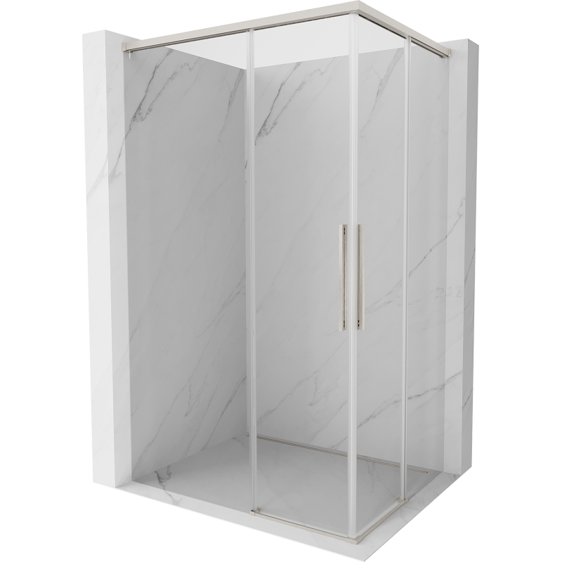 Mexen Rox Duo cabine de douche coulissante 120 x 80 cm, transparent, nickel brossé - 8C2D-120-080-97-00