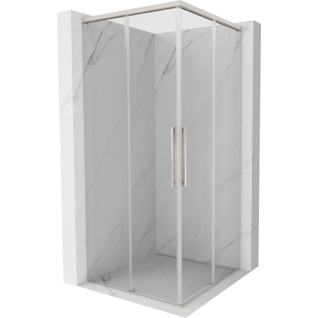 Mexen Rox Duo cabine de douche coulissante 85 x 85 cm, transparent, nickel brossé - 8C2D-085-085-97-00