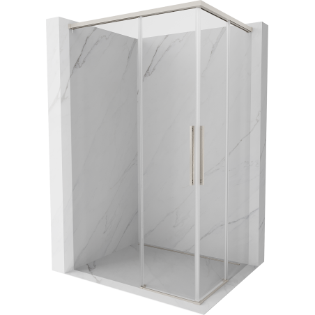 Mexen Rox Duo cabine de douche coulissante 90 x 85 cm, transparente, nickel brossé - 8C2D-090-085-97-00