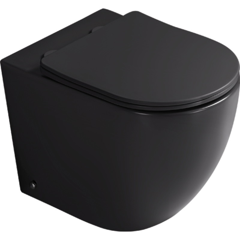 Mexen Lena cuvette WC au sol Rimless Tornado avec abattant à fermeture ralentie slim, duroplast, noir mat - 3222T4085