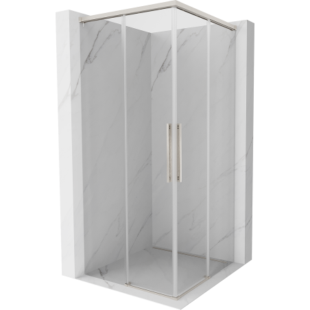 Mexen Rox Duo cabine de douche coulissante 100 x 100 cm, transparent, nickel brossé - 8C2D-100-100-97-00