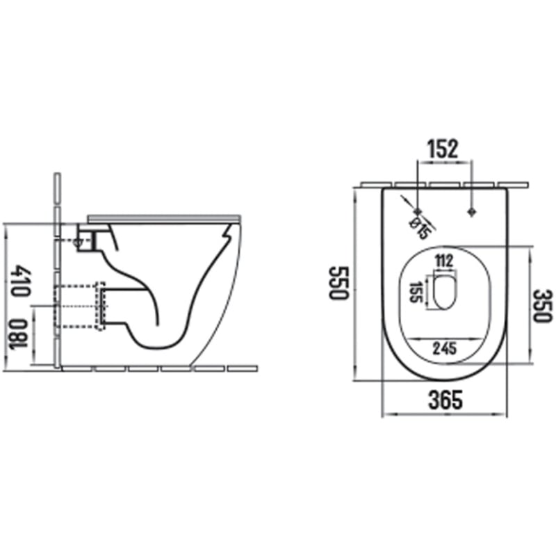 Mexen Lena cuvette WC sur pied Rimless Tornado avec abattant slim à descente progressive, duroplast, blanc brillant - 3222T4000