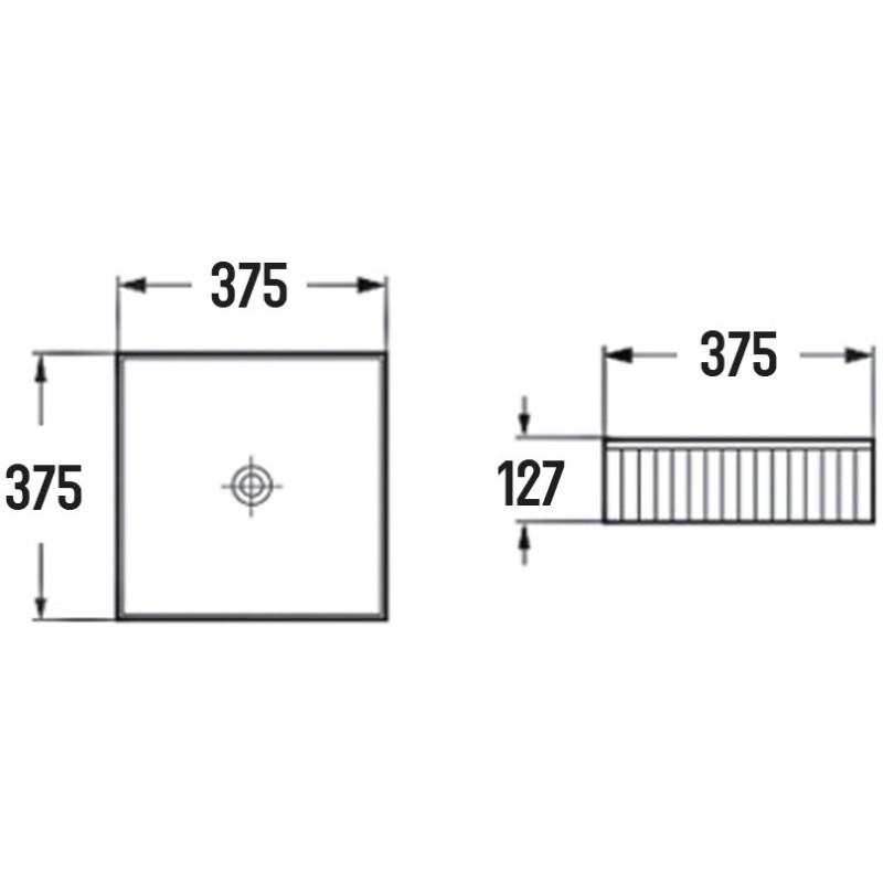 Mexen Grovo lavabo à poser rainuré 37 x 37 cm, blanc - 22303700