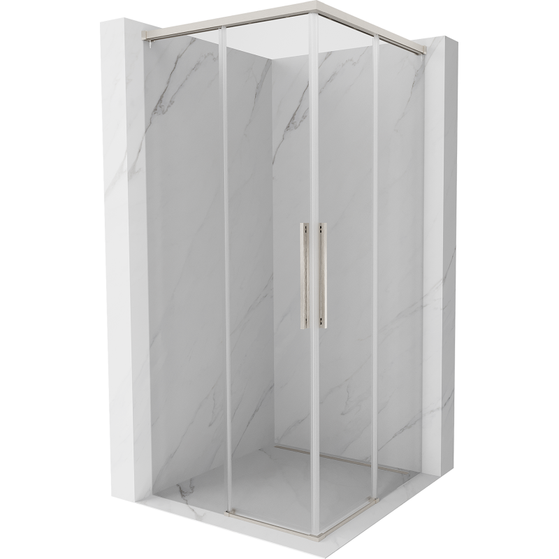 Mexen Rox Duo cabine de douche coulissante 120 x 120 cm, transparent, nickel brossé - 8C2D-120-120-97-00