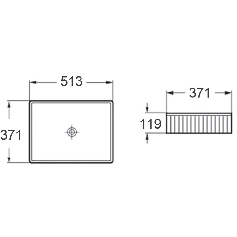 Mexen Grovo lavabo à poser rainuré 51 x 37 cm, blanc - 22305100