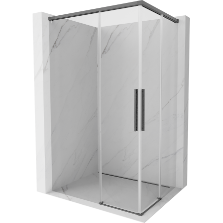 Mexen Rox Duo cabine de douche coulissante 110 x 80 cm, transparent, gris métal brossé - 8C2D-110-080-66-00