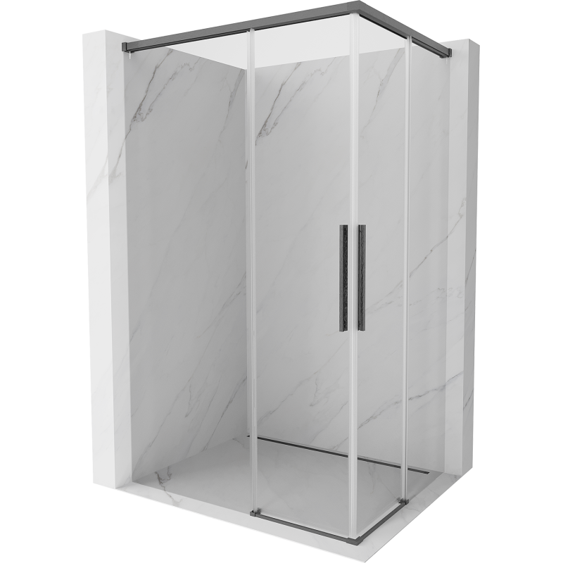 Mexen Rox Duo cabine de douche coulissante 100 x 90 cm, transparent, gris canon brossé - 8C2D-100-090-66-00