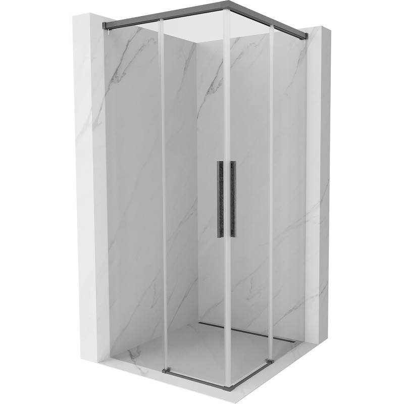 Mexen Rox Duo cabine de douche coulissante 100 x 100 cm, transparent, gris canon brossé - 8C2D-100-100-66-00