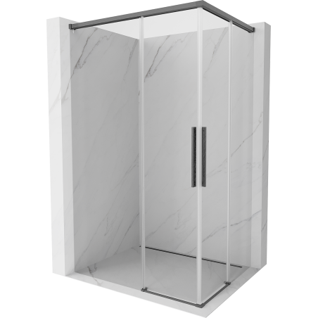 Mexen Rox Duo cabine de douche coulissante 120 x 110 cm, transparent, gris canon brossé - 8C2D-120-110-66-00