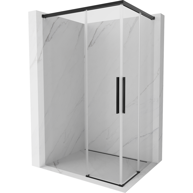 Mexen Rox Duo cabine de douche coulissante 80 x 75 cm, transparent, noir - 8C2D-080-075-70-00