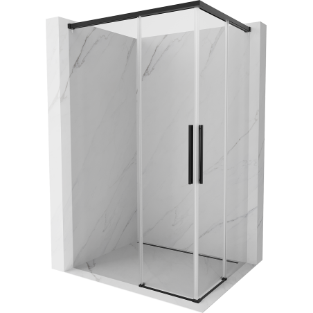 Mexen Rox Duo cabine de douche coulissante 90 x 75 cm, transparent, noir - 8C2D-090-075-70-00