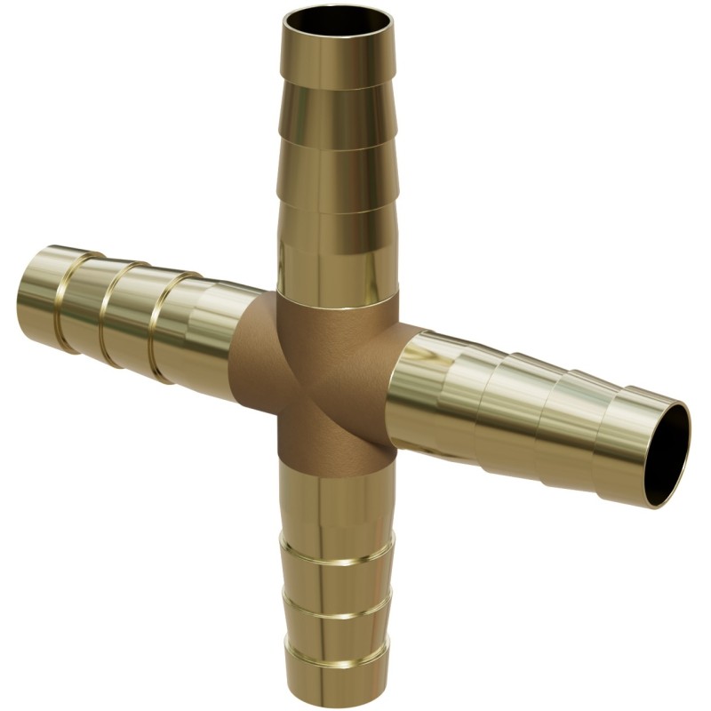 Mexen BRASS raccord en croix pour tuyau X en laiton 10 x 10 x 10 x 10 mm - W97432-10101010