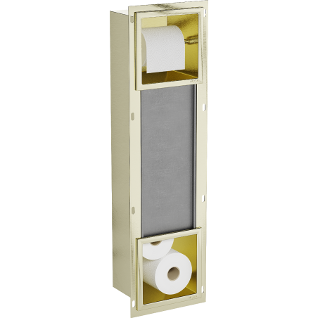 Mexen X-Wall-BP porte-papier toilette avec réservoir, doré brossé - 1954