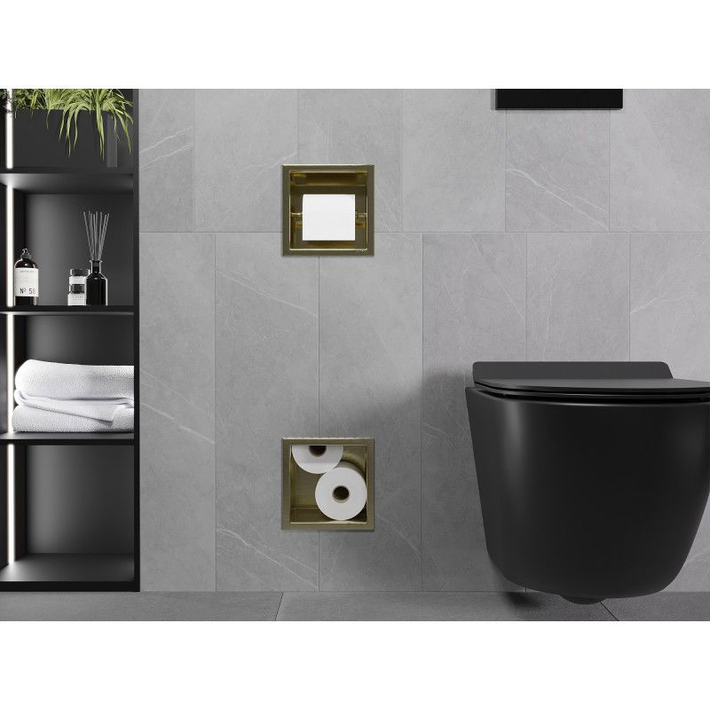 Mexen X-Wall-BP support de papier toilette avec chargeur, or brossé - 1954