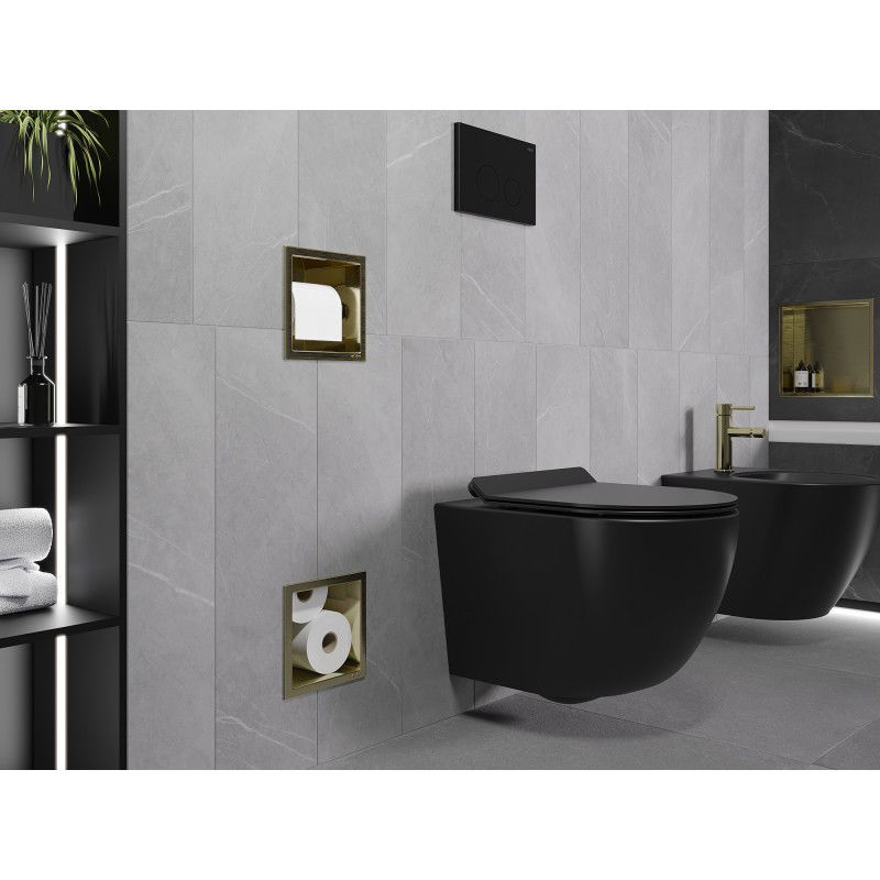 Mexen X-Wall-BP support de papier toilette avec chargeur, or brossé - 1954