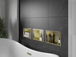 Mexen X-Wall-R étagère murale avec rebord 30 x 20 cm, or brossé - 1950302010