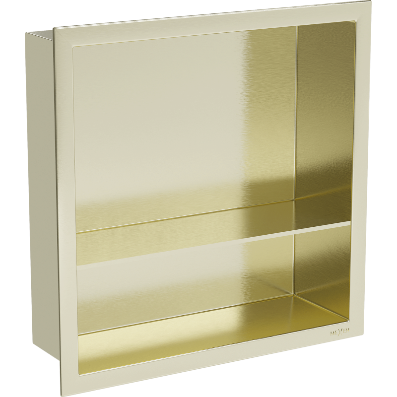 Mexen X-Wall-R étagère encastrée avec rebord et étagère 30 x 30 cm, or brossé - 1950303010S