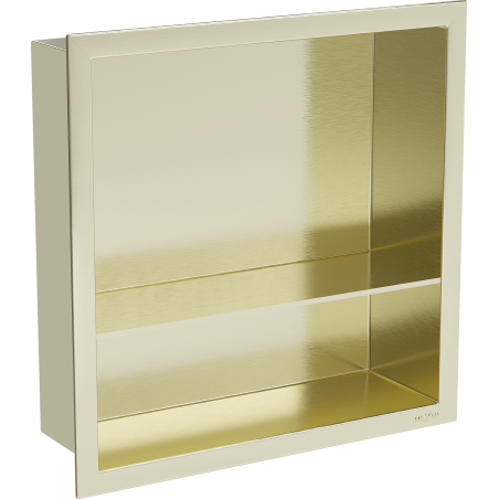 Mexen X-Wall-R étagère encastrée avec rebord et étagère 30 x 30 cm, or brossé - 1950303010S