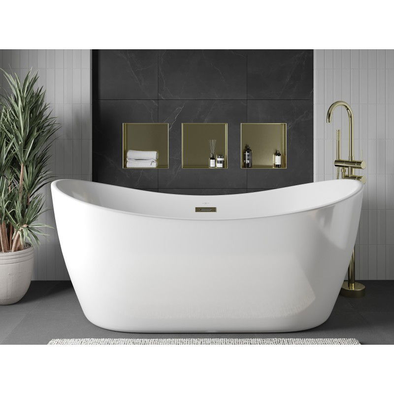 Mexen X-Wall-NR étagère incrustée sans bride 30 x 30 cm, or brossé - 1951303010