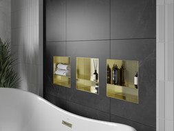 Mexen X-Wall-NR niche sans rebord avec étagère 30 x 30 cm, or brossé - 1951303010S