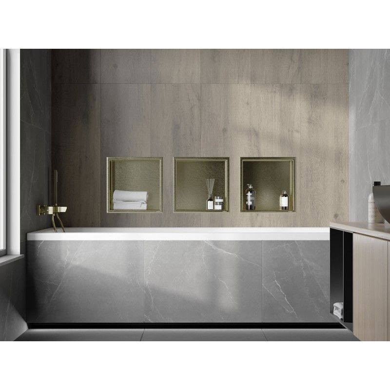 Mexen X-Wall-R étagère encastrée avec collerette 30 x 30 cm, or brossé - 1950303010