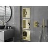 Mexen X-Wall-R étagère encastrée avec rebord et étagère 30 x 30 cm, or brossé - 1950303010S