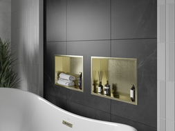 Mexen X-Wall-R étagère encastrée avec rebord 45 x 30 cm, doré brossé - 1950453010