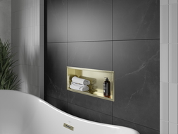 Mexen X-Wall-R étagère encastrée avec rebord 60 x 20 cm, or brossé - 1950602010